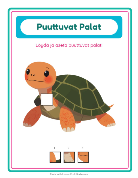Esikatselu: Puuttuvat palat: Matelijat ja sammakkoeläimet – esikouluikäisille