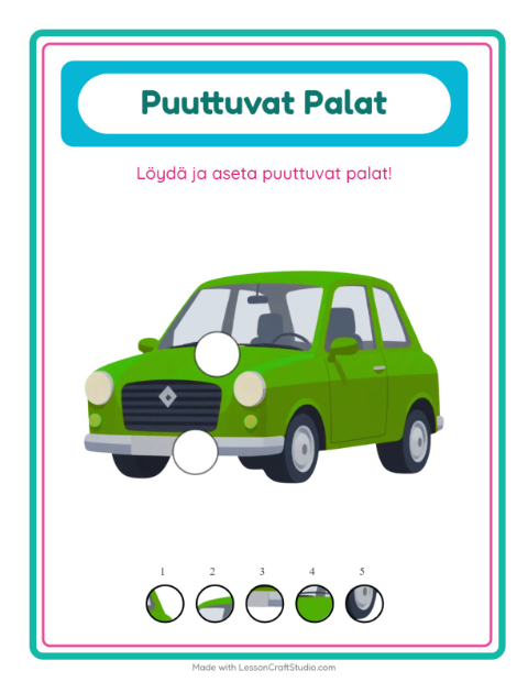 Kaksi puuttuvaa palaa – Ajoneuvot