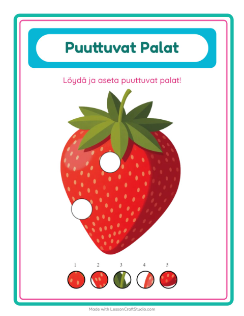 Kaksi puuttuvaa palaa – Hedelmät