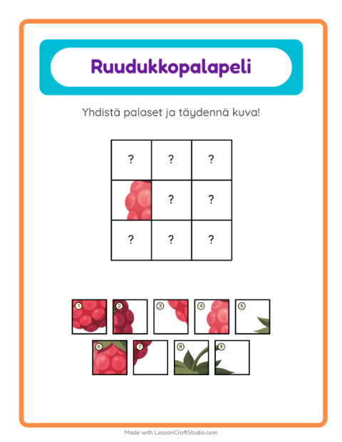 Ruudukkoyhdistys – Hedelmät