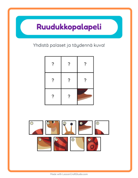 Esikatselu: Ruudukkoyhdistys: Kevät – esikouluikäisille