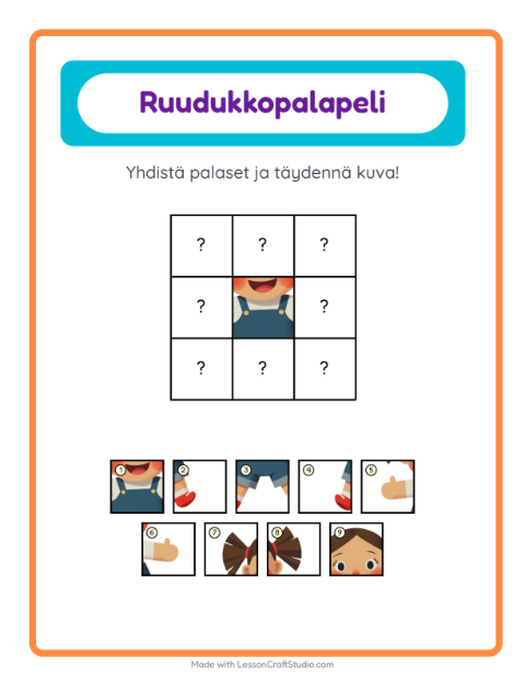 Esikatselu: Ruudukkoyhdistys: Lemmikit – esikouluikäisille
