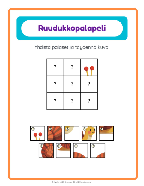 Ruudukkoyhdistys – Metsän eläimet