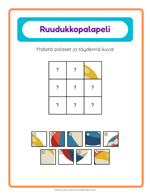 Esikatselu: Ruudukkoyhdistys: Ranta – esikouluikäisille