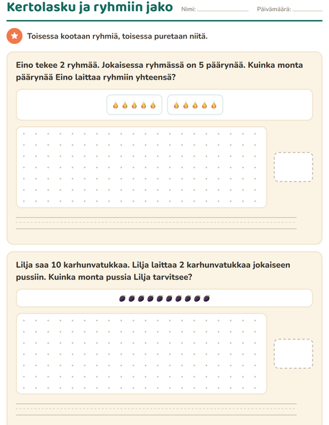 Esikatselu: Sanalliset tehtävät-tehtäväarkki, aiheena Hedelmät, 3. luokka