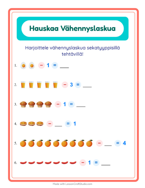 Vähennyslaskua sekaisin – Aamiainen