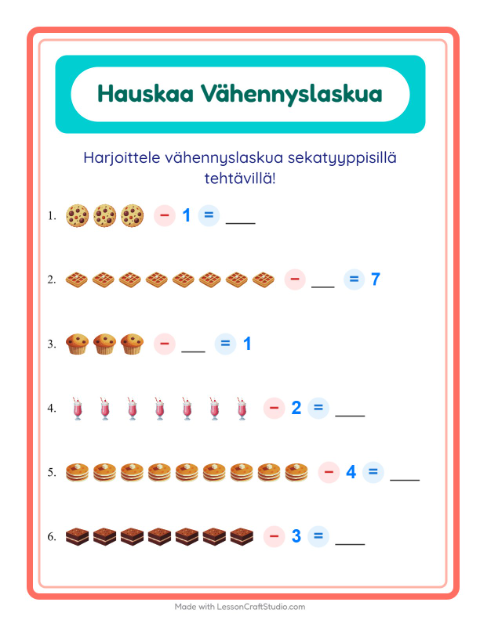 Vähennyslaskua sekaisin – Jälkiruoat ja makeiset