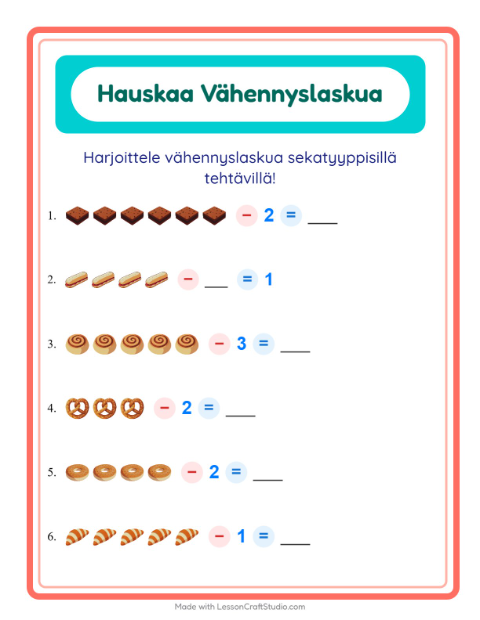 Vähennyslaskua sekaisin – Leipomo