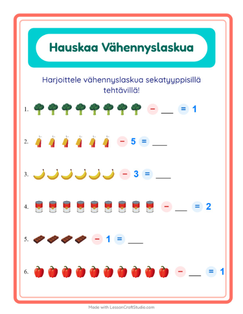 Vähennyslaskua sekaisin – Ruokakaupassa