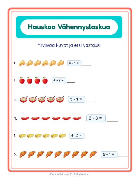 Yliviivaa ja laske – Aamiainen