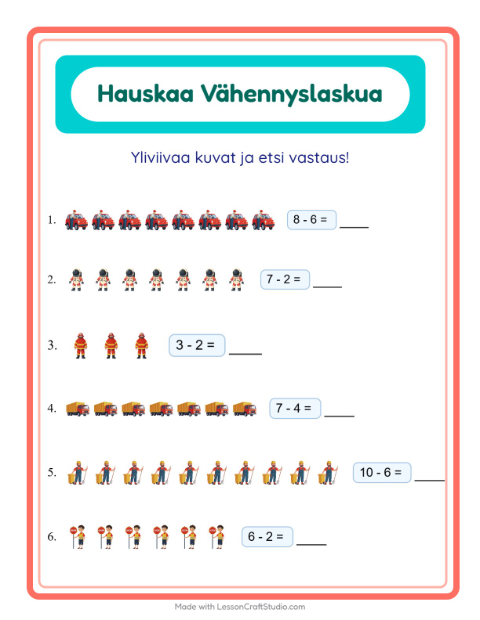 Yliviivaa ja laske – Ammatit