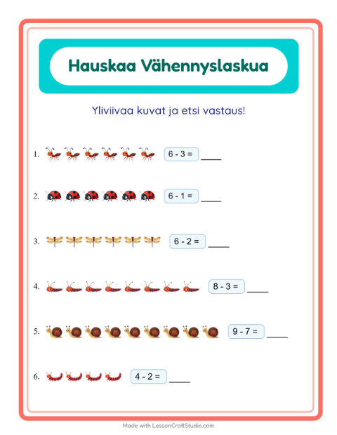 Yliviivaa ja laske – Hyönteiset ja ötökät
