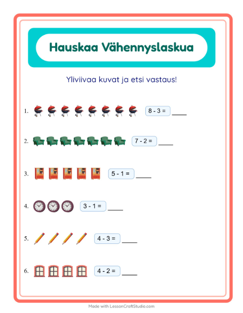 Yliviivaa ja laske – Kodin ympärillä