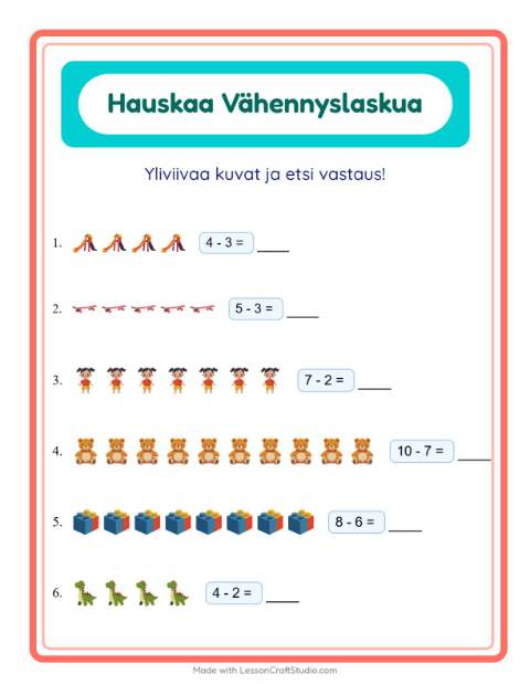 Yliviivaa ja laske – Lelut