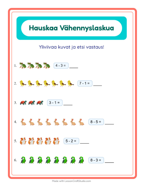 Yliviivaa ja laske – Lemmikit