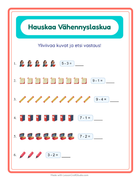 Yliviivaa ja laske – Luokkahuone