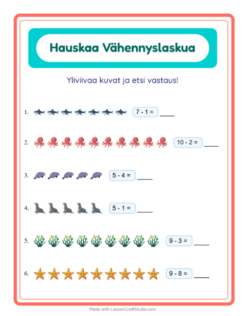 Yliviivaa ja laske – Merielämä