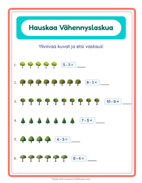 Yliviivaa ja laske – Puut