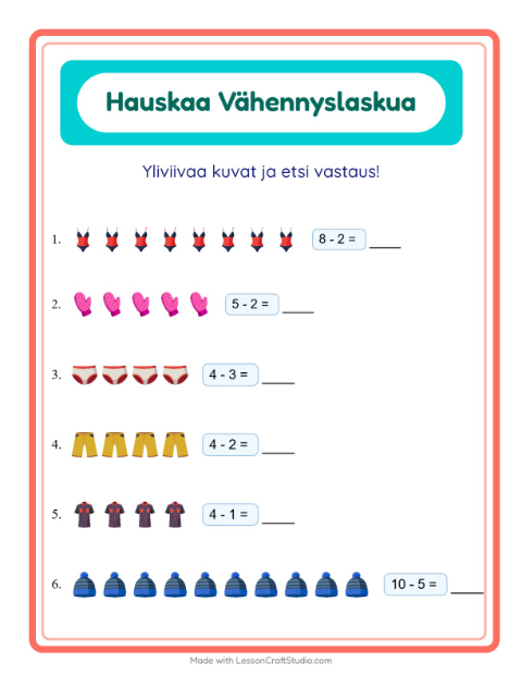 Yliviivaa ja laske – Vaatteet