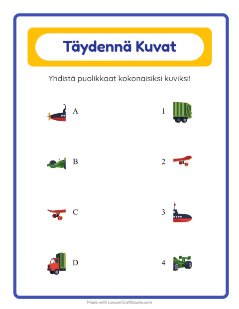 Yhdistä varjot – Ajoneuvot