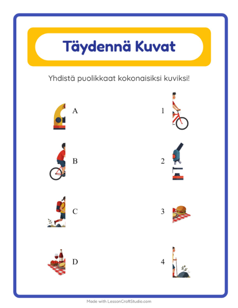 Yhdistä varjot – Aktiviteetit