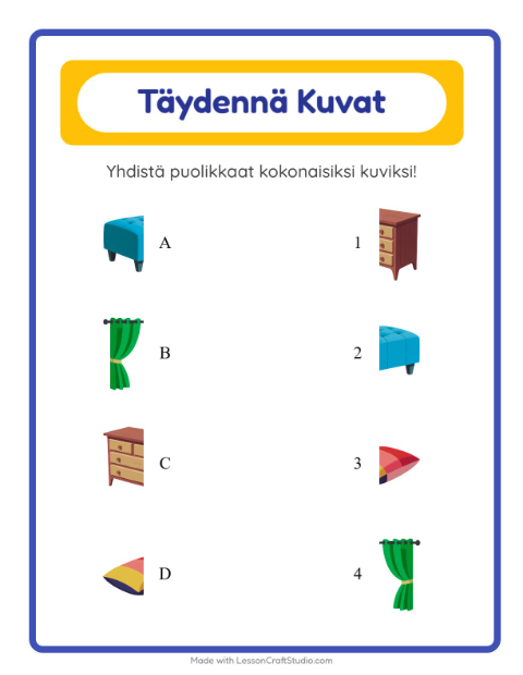 Yhdistä varjot – Huonekalut