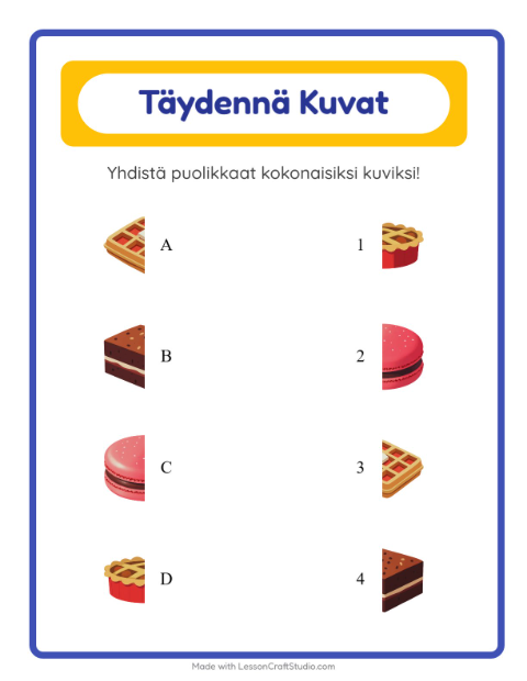 Yhdistä varjot – Jälkiruoat ja makeiset