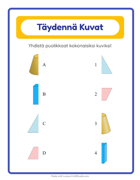 Yhdistä varjot – Muodot
