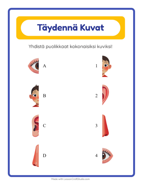 Yhdistä varjot – Ruumiinosat