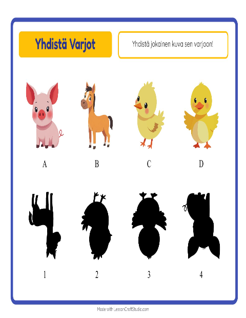 Etsi varjo – Maatilan eläimet