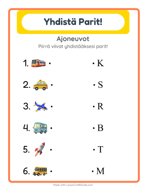 Alkuäänne ja kirjain – Ajoneuvot