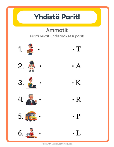 Alkuäänne ja kirjain – Ammatit