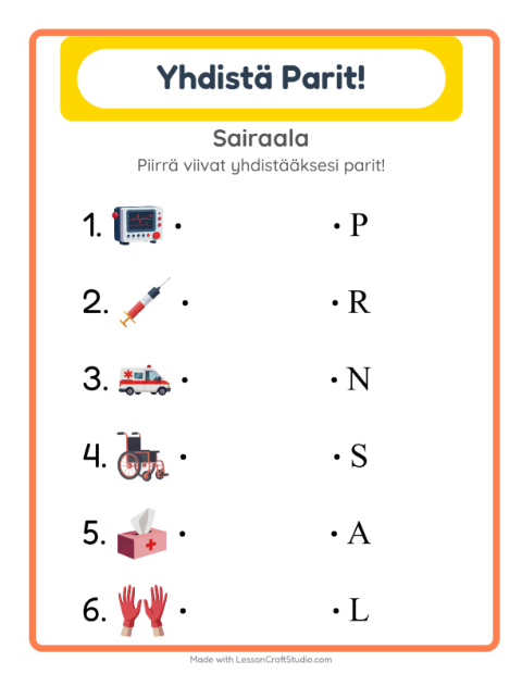 Alkuäänne ja kirjain – Sairaala