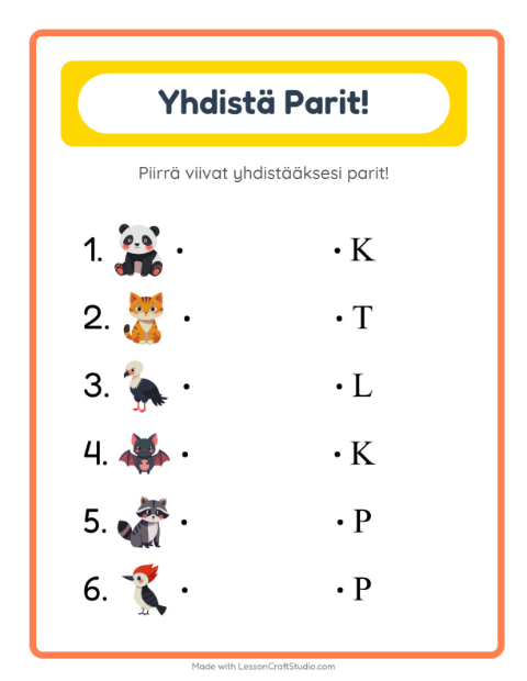 Esikatselu: Yhdistäminen-tehtäväarkki, Esiopetus