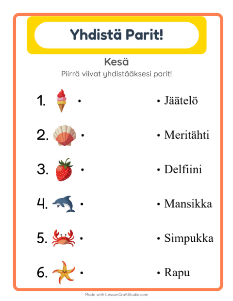 Lue ja yhdistä – Kesä