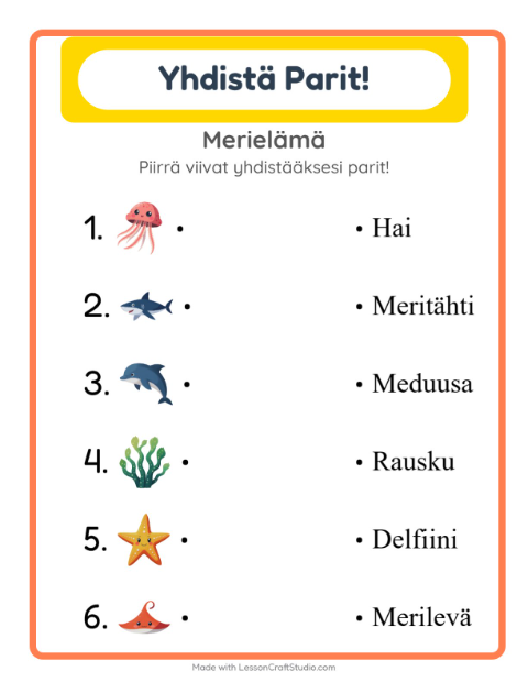 Lue ja yhdistä – Merielämä
