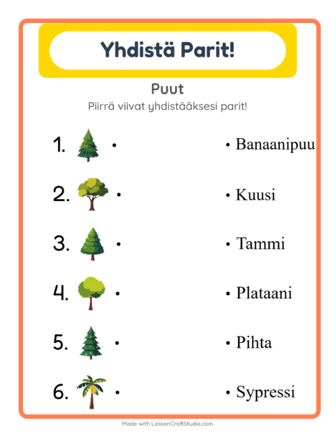 Lue ja yhdistä – Puut