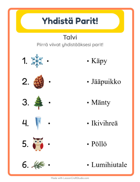 Lue ja yhdistä – Talvi