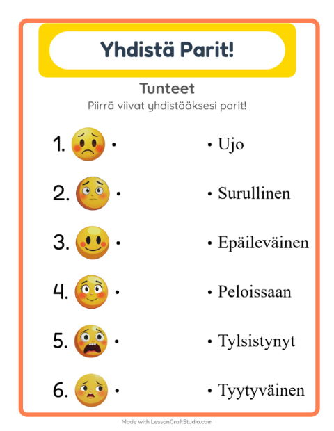 Lue ja yhdistä – Tunteet