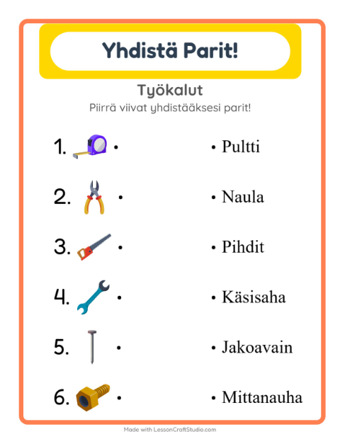 Lue ja yhdistä – Työkalut