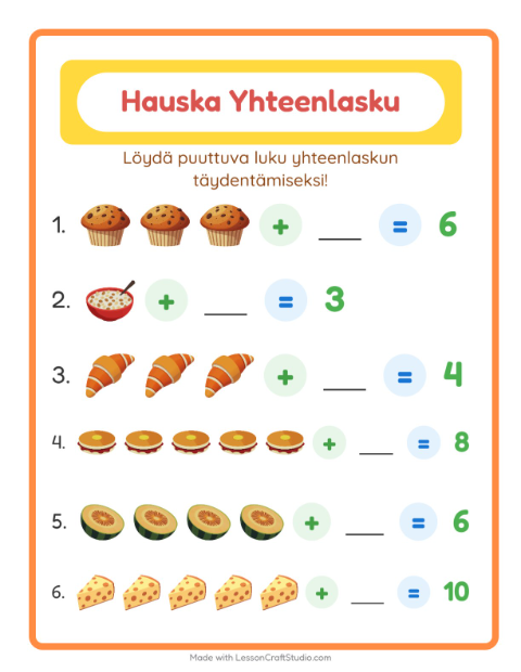 Puuttuva luku – Aamiainen