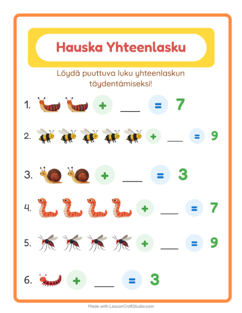 Puuttuva luku – Hyönteiset ja ötökät