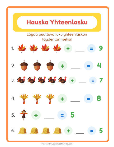 Puuttuva luku – Kiitospäivä