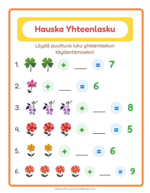 Puuttuva luku – Kukat