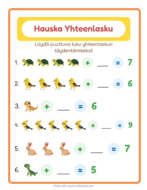 Puuttuva luku – Lemmikit