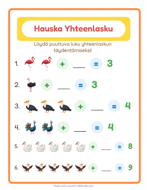 Puuttuva luku – Linnut 2