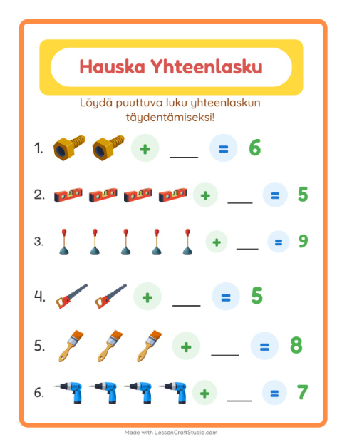 Puuttuva luku – Työkalut