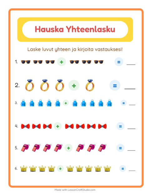 Yhteenlasku – Asusteet