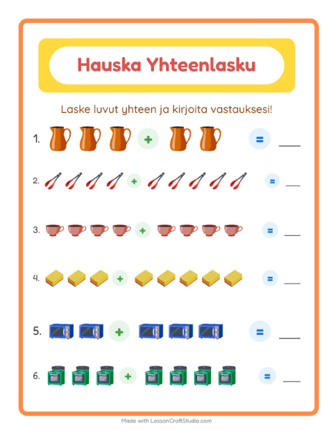 Yhteenlasku – Keittiövälineet