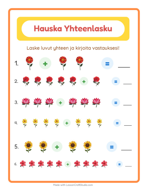 Yhteenlasku – Kukat